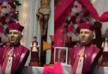 #VIDEO // Se desploma crucifijo en plena ceremonia religiosa; ocurrió en Veracruz