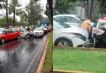 Se registra choque de al menos siete vehículos en Calzada La Huerta, en Morelia
