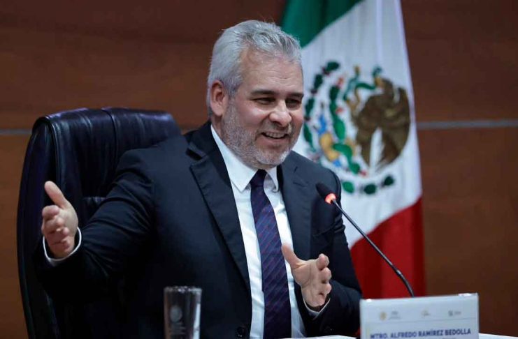 Bedolla, gran impulsor en la defensa y protección de productos regionales: especialistas El gobernador Alfredo Ramírez Bedolla durante el conversatorio sobre marcas colectivas e indicaciones geográficas.