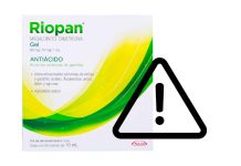 Alerta Cofepris sobre falsificación y adulteración de Riopan Gel Caja y frasco de 250 mL del medicamento Riopan Gel señalados en la alerta sanitaria de Cofepris por falsificación y adulteración de lotes.
