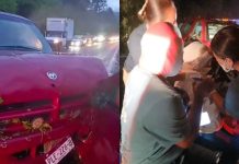 Cinco heridos, saldo de choque entre auto y camioneta en la carretera Uruapan-Paracho