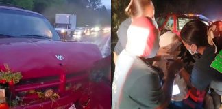 Cinco heridos, saldo de choque entre auto y camioneta en la carretera Uruapan-Paracho