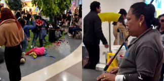 #VIDEO // Señora del aseo rompe en llanto al ver desorden de una celebración Empleada de limpieza con lágrimas en los ojos tras observar el desorden, pétalos y basura dejada por una celebración en un centro comercial.
