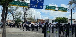 Frena cerco policial marcha del FNLS hacia el Centro Histórico de Morelia
