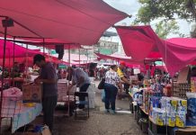 Comerciantes del tianguis de la Calzada del Panteón reportan bajas ventas por operativo contra marcha del FNLS