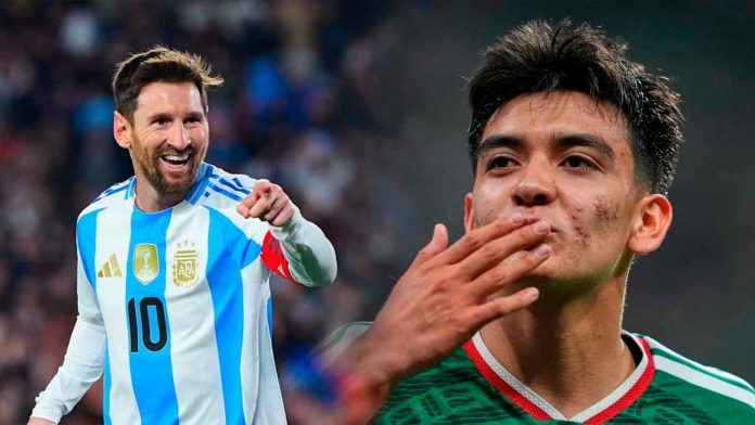 El mediocampista mexicano Gilberto Mora durante un partido oficial, jugador elegido por Lionel Messi para formar parte de su campaña global.