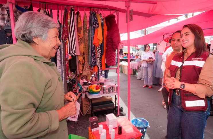 Gladyz Butanda establece contacto directo con comerciantes de Morelia