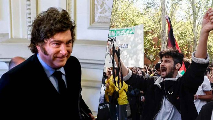 El presidente argentino Javier Milei junto a la presidenta de la Comunidad de Madrid, Isabel Díaz Ayuso, durante su reunión diplomática en España.