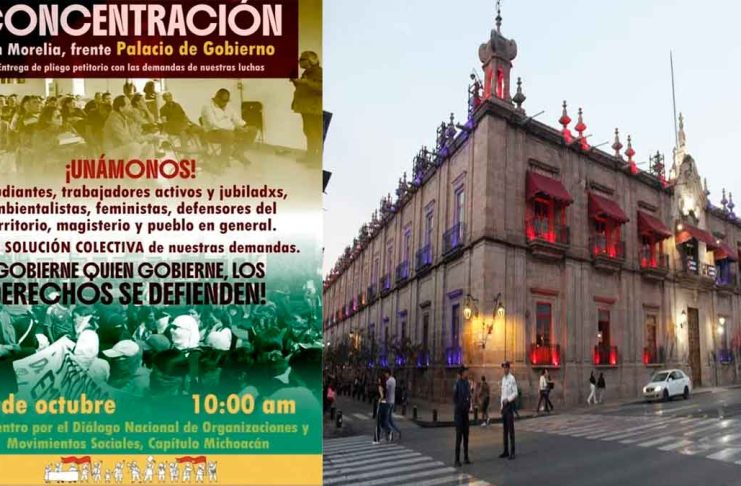 25 organizaciones se movilizarán en Morelia este miércoles frente a Palacio de Gobierno