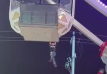 #VIDEO // ¡Instantes de terror! Niño de 4 años queda colgado a metros de altura en rueda de la fortuna
