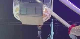 #VIDEO // ¡Instantes de terror! Niño de 4 años queda colgado a metros de altura en rueda de la fortuna