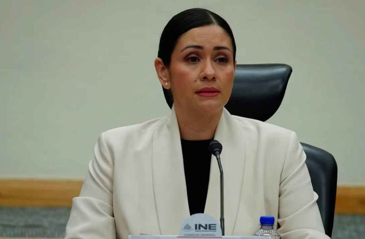 Renuncian 15 funcionarios cercanos a Guadalupe Taddei en el INE La consejera presidenta provisional del INE, Blanca Cruz, en conferencia de prensa hablando sobre las renuncias en el instituto.