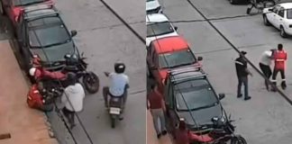 #VIDEO // De película, repartidor somete a presunto ladrón en plena calle
