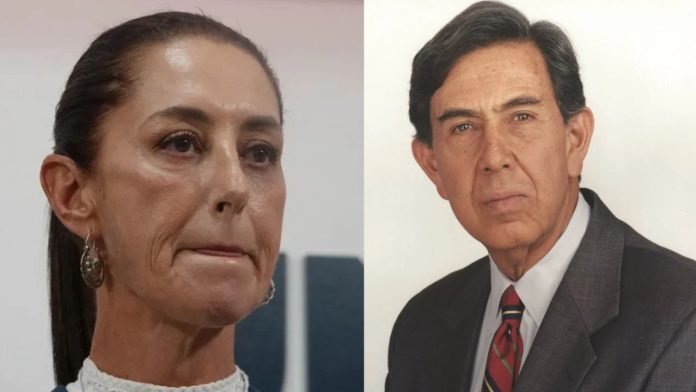 La presidenta Claudia Sheinbaum enviando un mensaje tras el fallecimiento del ingeniero Cuauhtémoc Cárdenas Solórzano.