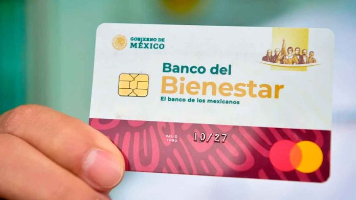 Adultos mayores revisan sus documentos y su nueva tarjeta del Banco del Bienestar durante el proceso de reposición en Michoacán.