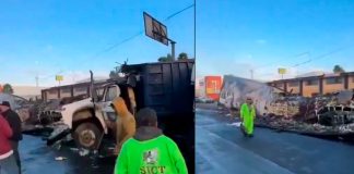 #VIDEO//Choque múltiple e incendio en la carretera México-Toluca deja al menos dos heridos de madrugada